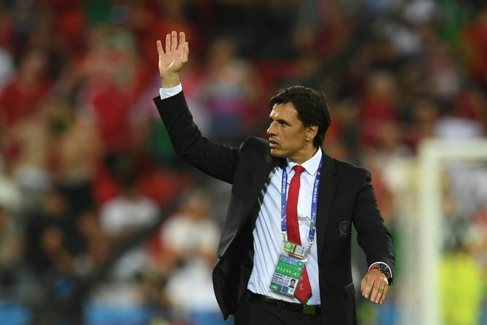 Wales coach Chris Coleman reacts at the end of the Euro 2016 semi-final. AFP