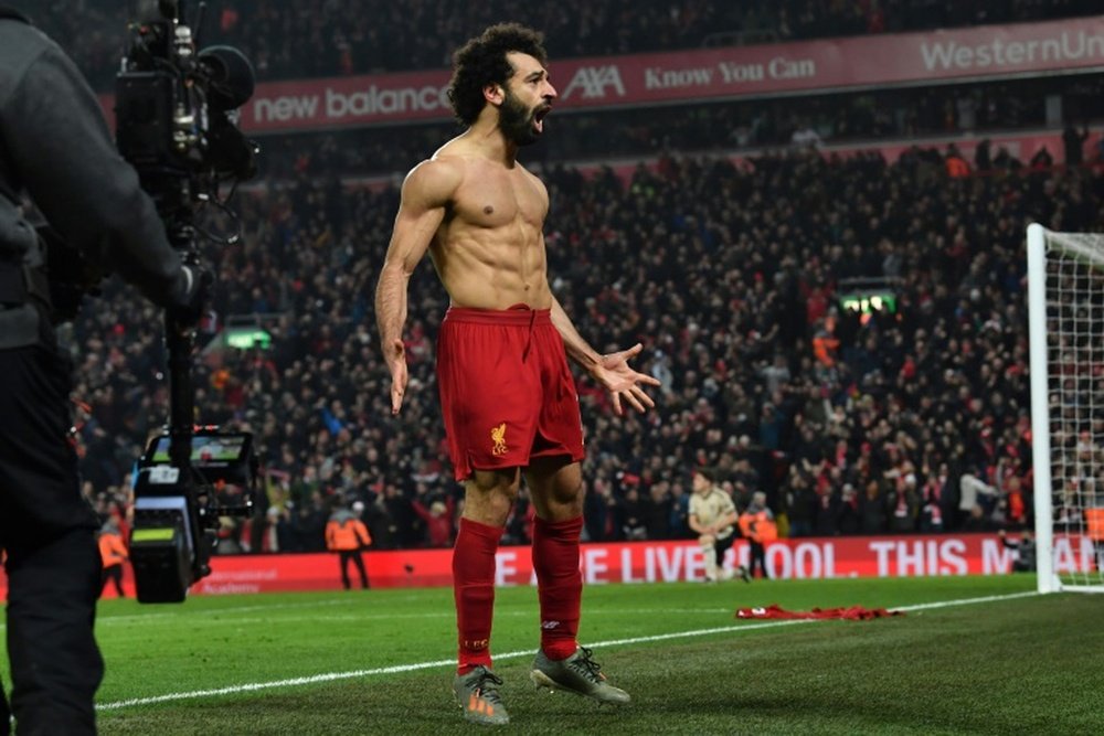 Liverpool choisit les cinq meilleurs buts de Salah. AFP