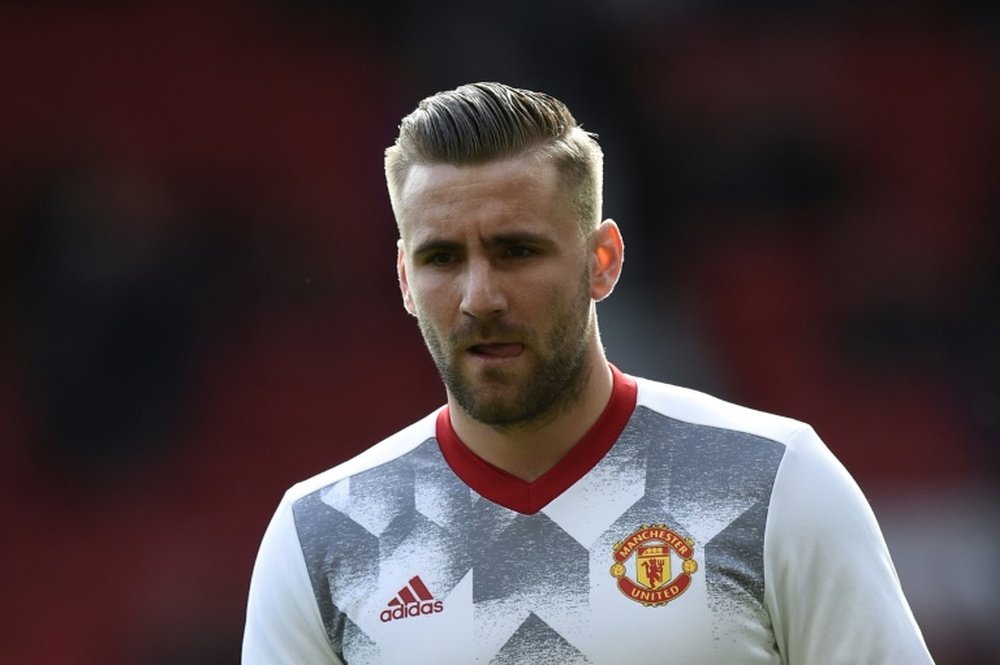Luke Shaw's Manchester United career looks to be as good as over. AFP