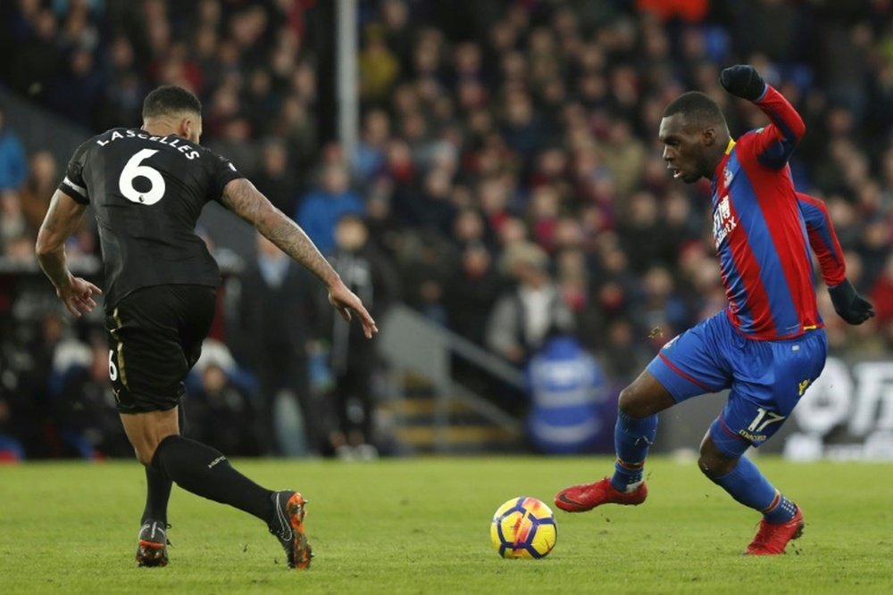 Christian Benteke was profligate in front of goal, but won a penalty. AFP