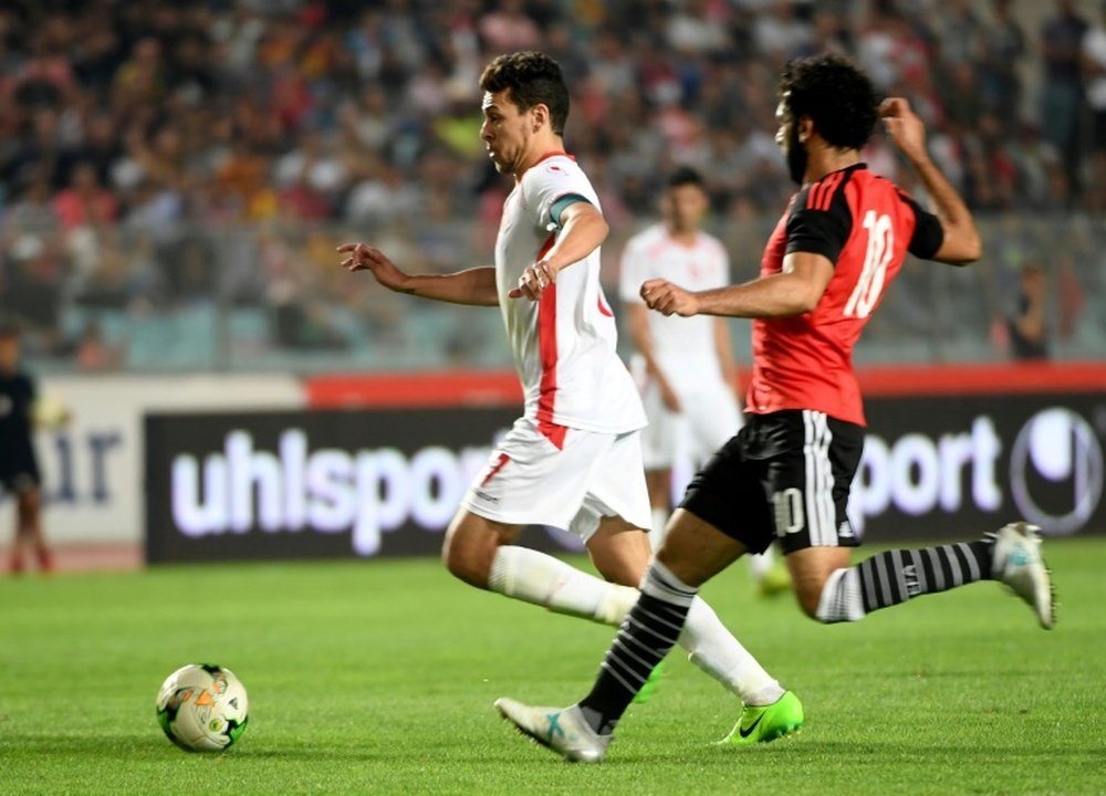 Youssef Msakni on the ball for Tunisia. AFP
