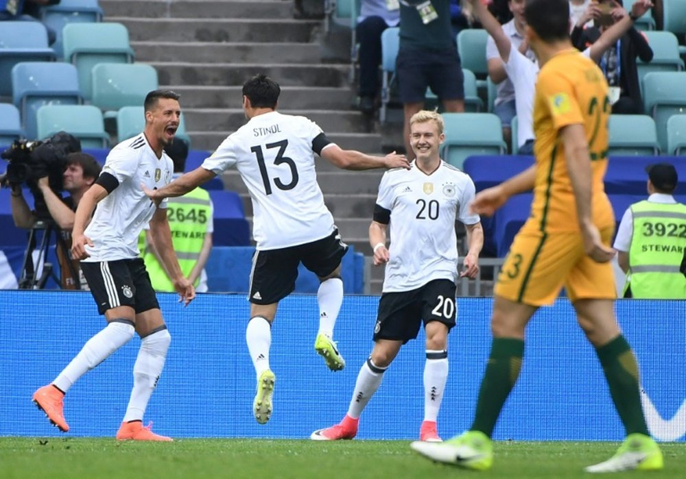 Alemania logró vencer a Australia por la mínima. AFP