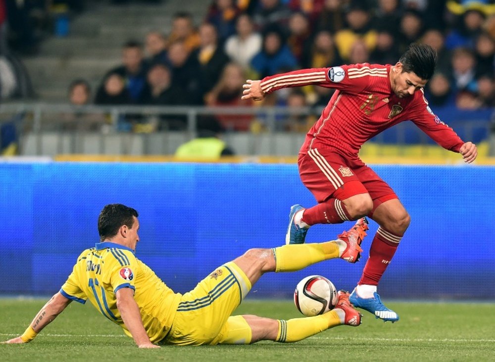 Nolito (right) scored a last minute winner for Celta Vigo at 10-man Villareal