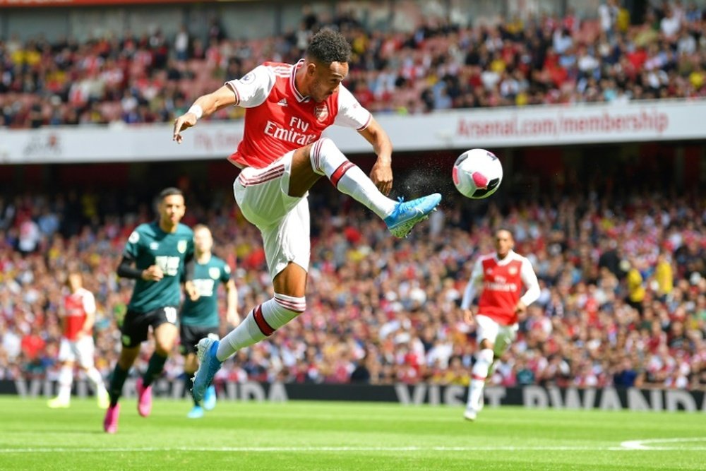 Aubameyang helped Arsenal claim their second win of the season. AFP