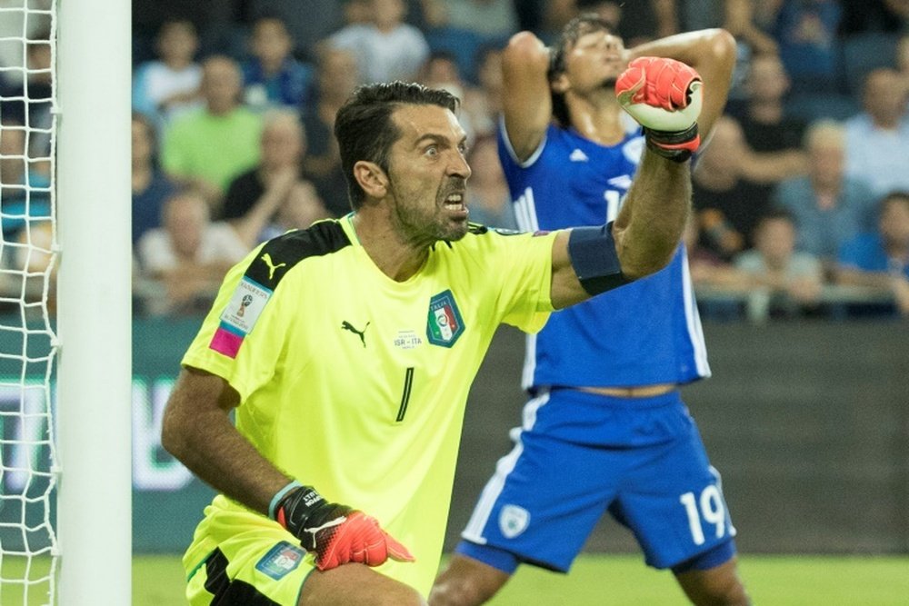 Buffon getting aggressive during a game. AFP