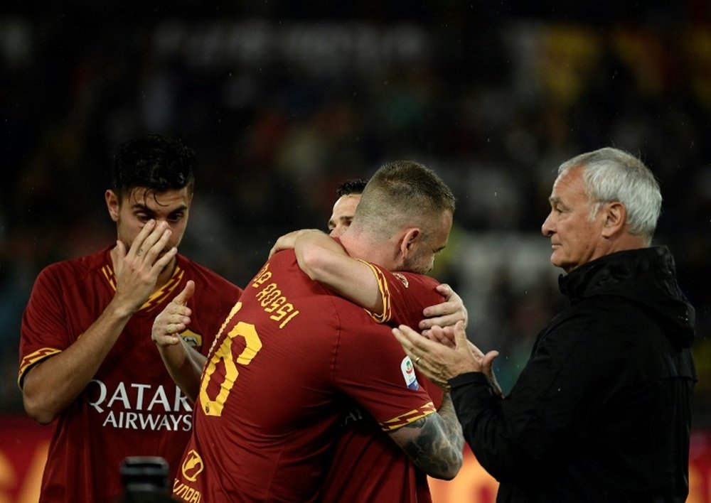 El último partido de De Rossi con la Roma fue con Ranieri de entrenador. AFP