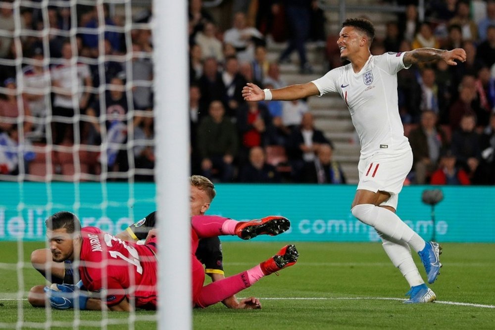 Jadon Sancho setting an example for England youngsters. AFP