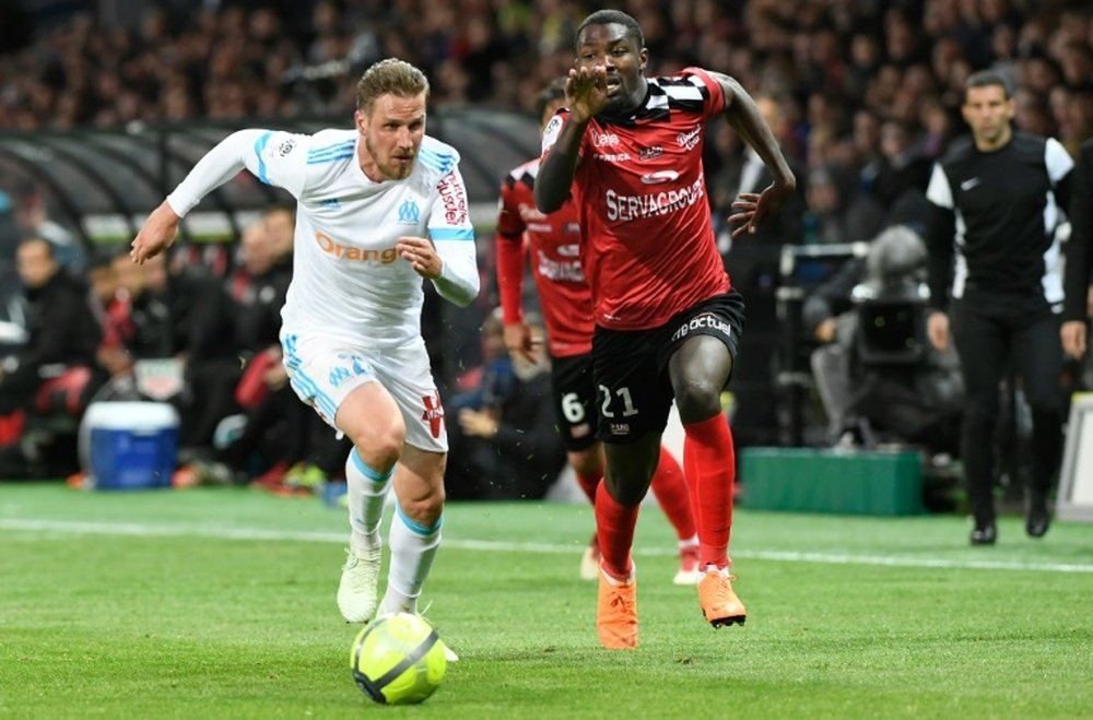 Marseille and Guingamp player out a dramatic draw. AFP