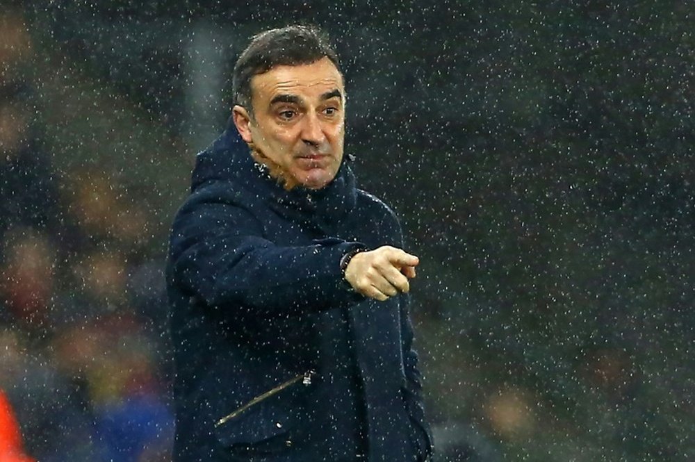 Carvalhal's Swansea sit 13th in the table. AFP