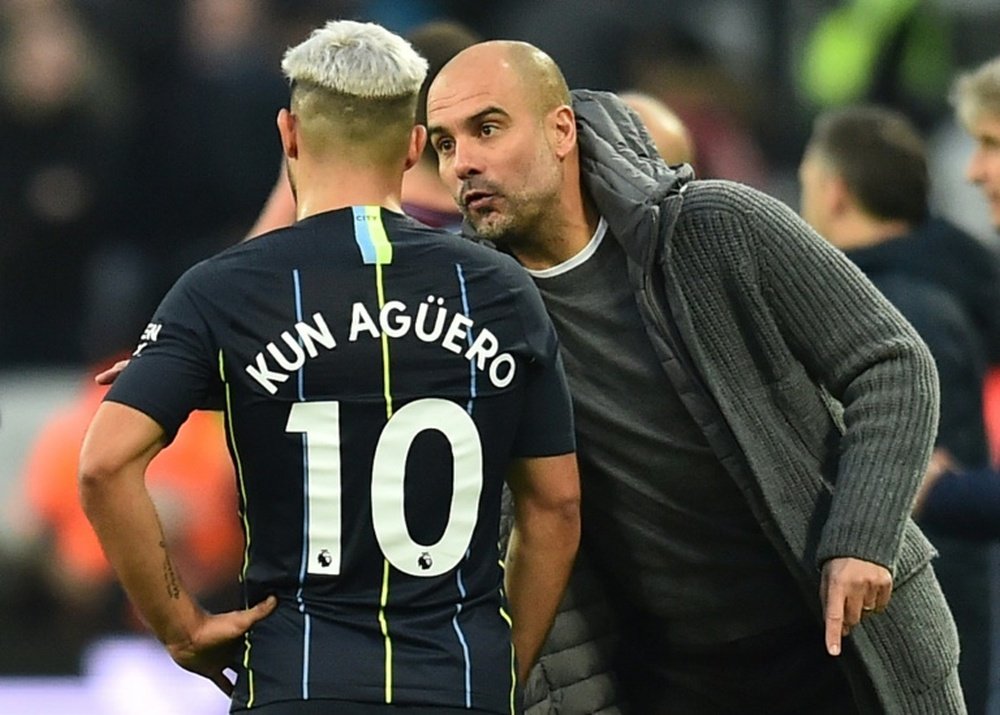 Aguero faces a race to be fit for the top of the table clash. AFP