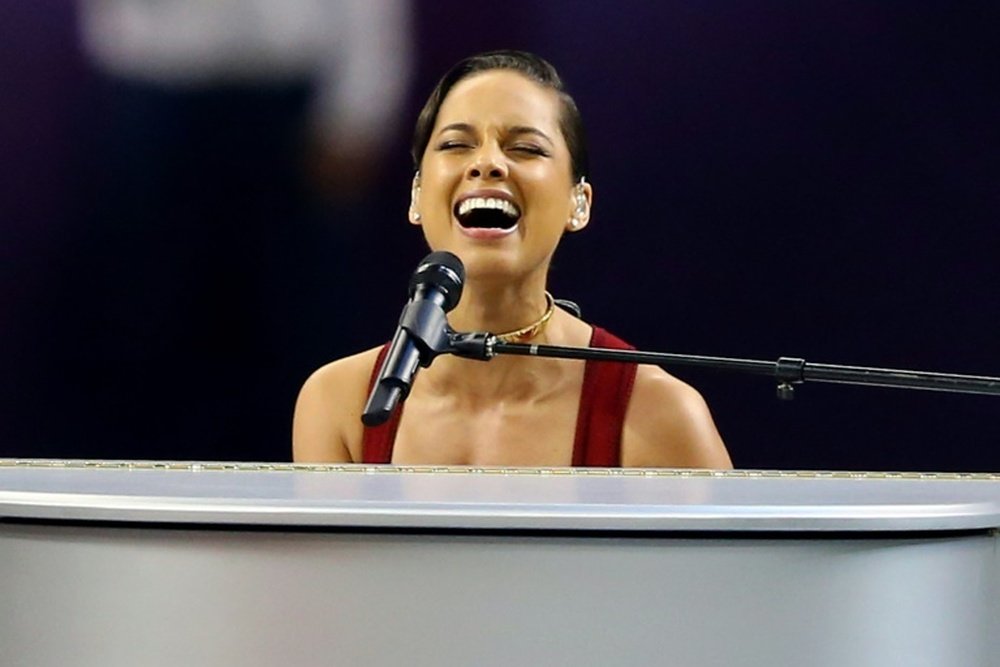 Alicia Keys performs the National Anthem prior to the start of Super Bowl XLVII on February 3, 2013 in New Orleans, Louisiana