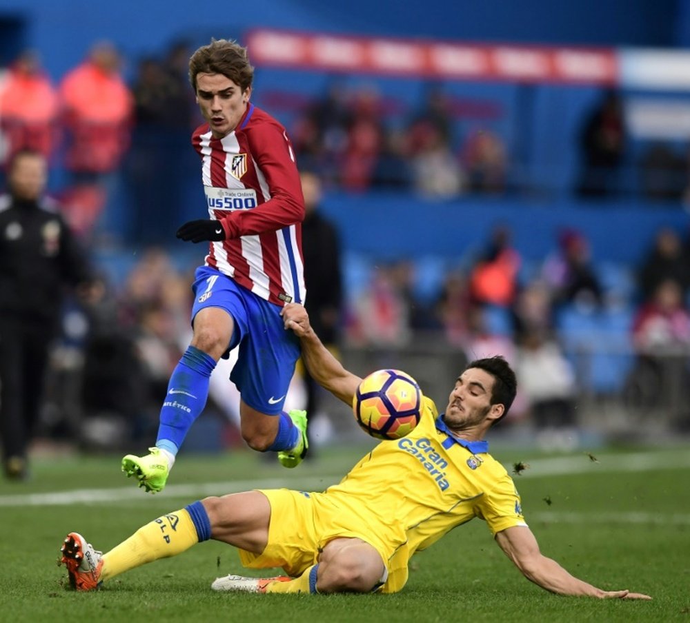 Antoine Griezmann (upright) is French footballer of the year. AFP