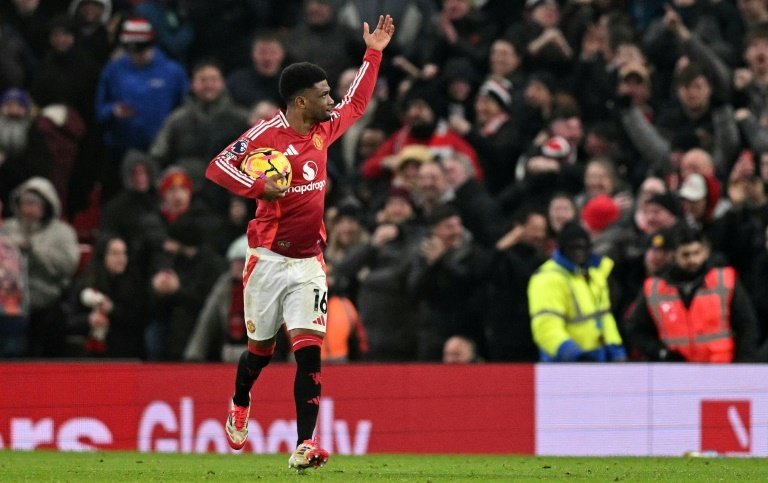 Amad Diallo salvó al Manchester United con un 'hat trick'. AFP