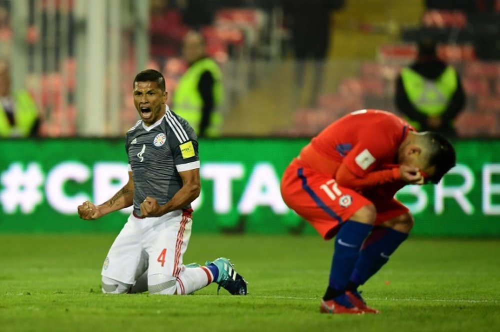 Paraguay venció 0-3 a Chile. AFP