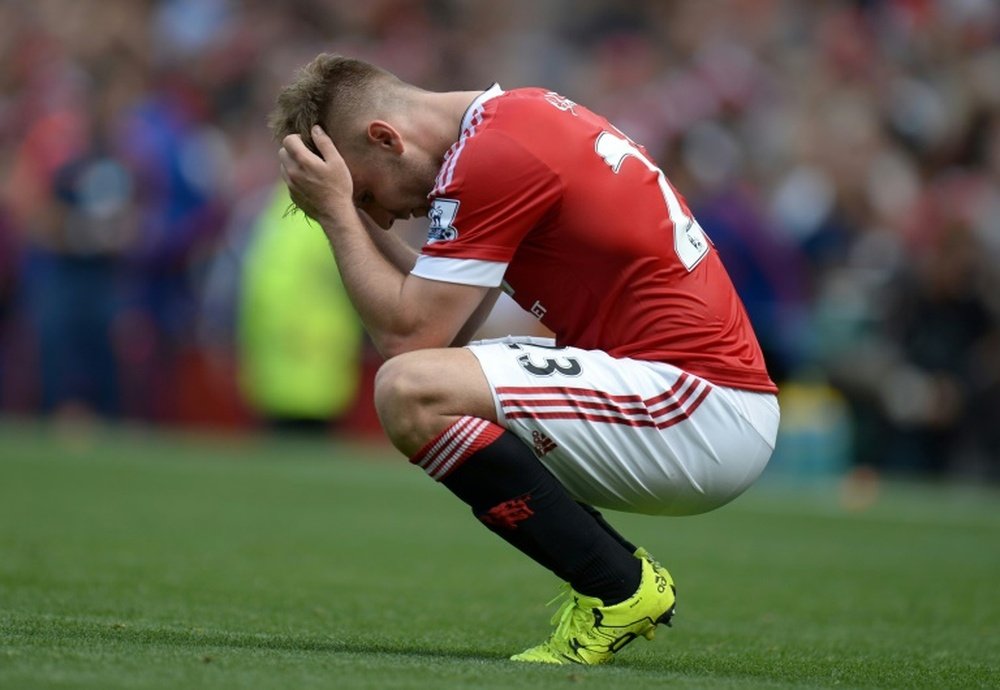 Shaw could leave United on loan in January. AFP