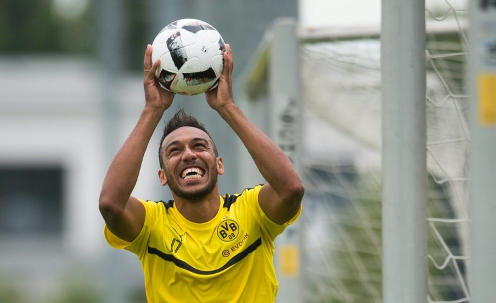 Dortmund striker Pierre-Emerick Aubameyang takes part in pre-season training. AFP