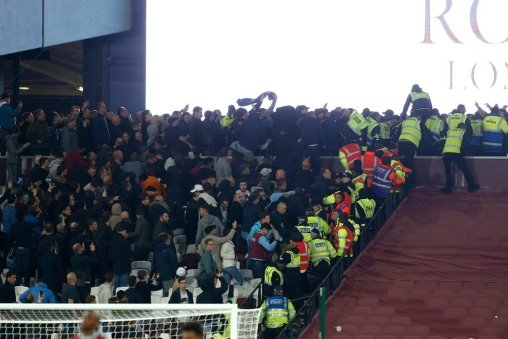 West Ham's match with Chelsea was marred with crowd trouble. AFP