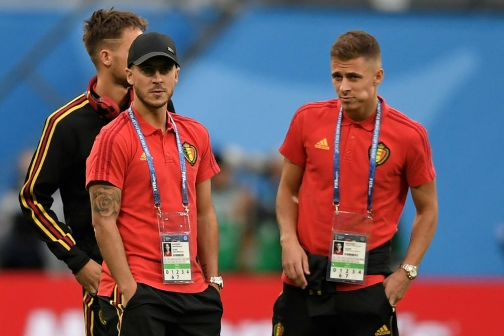 Thorgan Hazard joue les protecteurs. AFP