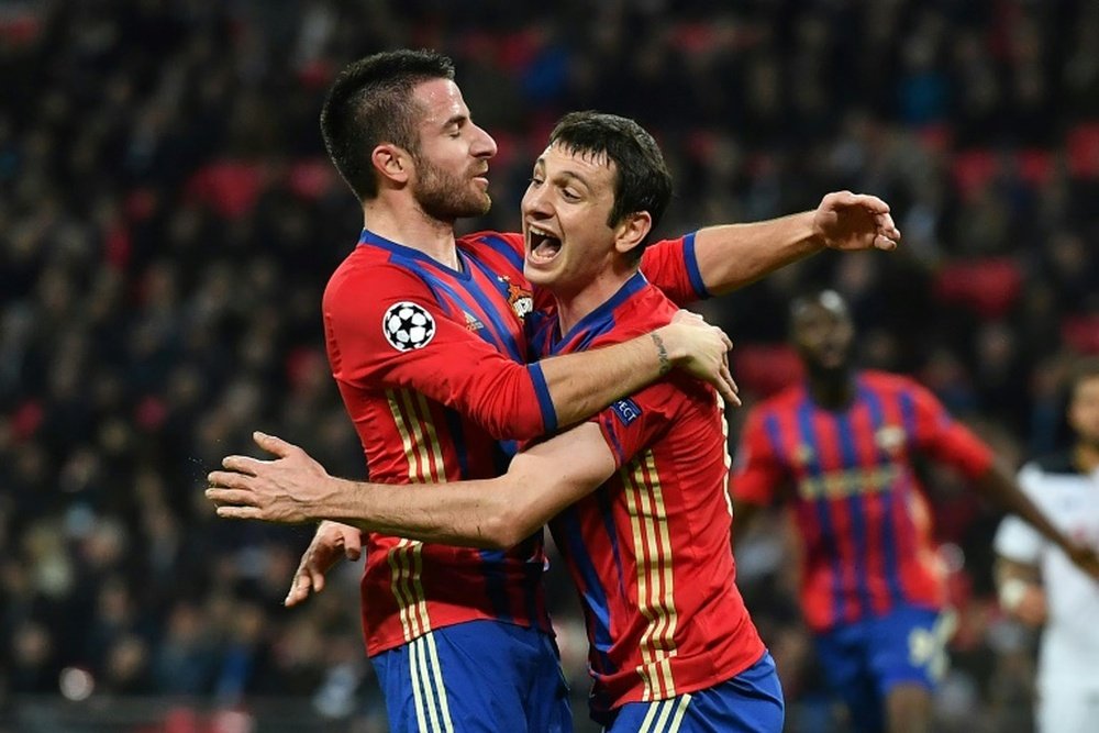 CSKA Moscows Alan Dzagoev (R) celebrates AFP