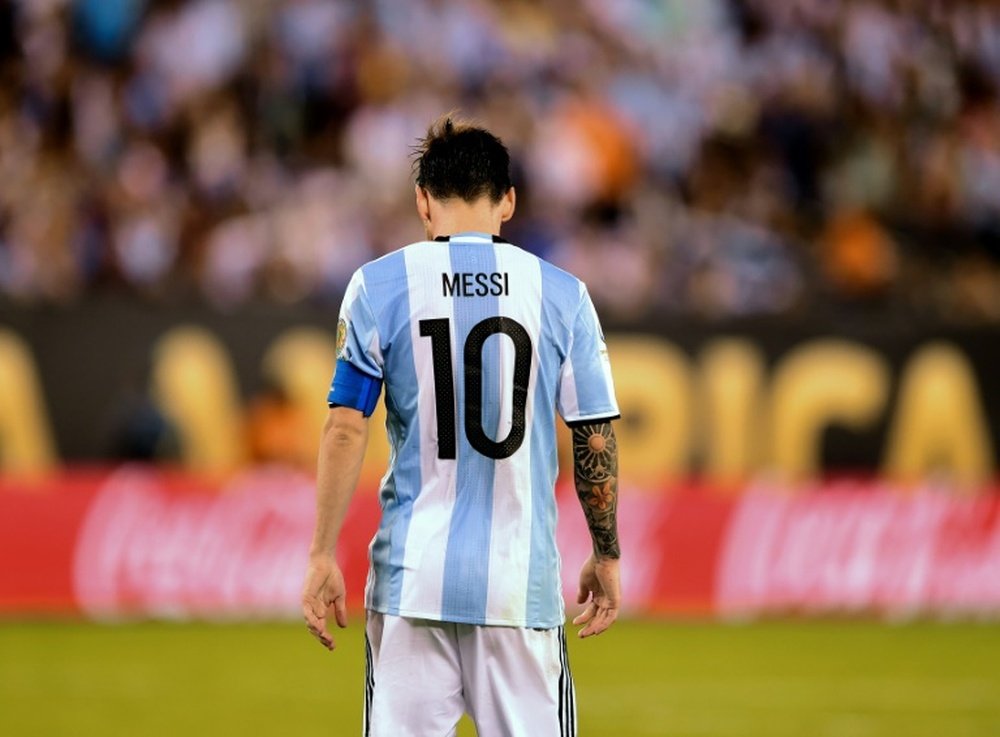 Argentinas Football Association head said he will visit Spain to meet with star striker Lionel Messi, pictured on June 26, 2016, to try to convince him to reconsider his retirement from international football