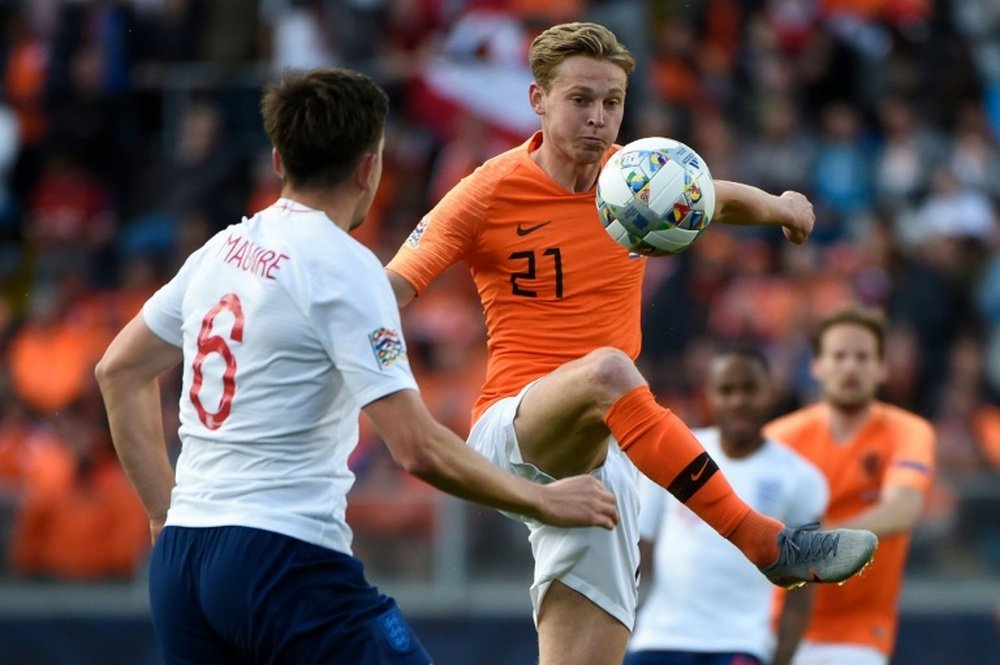 Frenkie de Jong won man-of-the-match for an outstanding performance against England. AFP