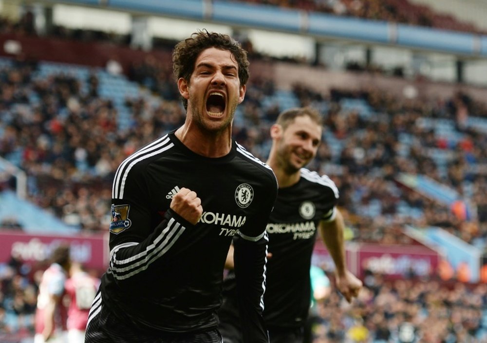 Chelseas Brazilian striker Alexandre Pato celebrates after scoring from the penalty spot. AFP