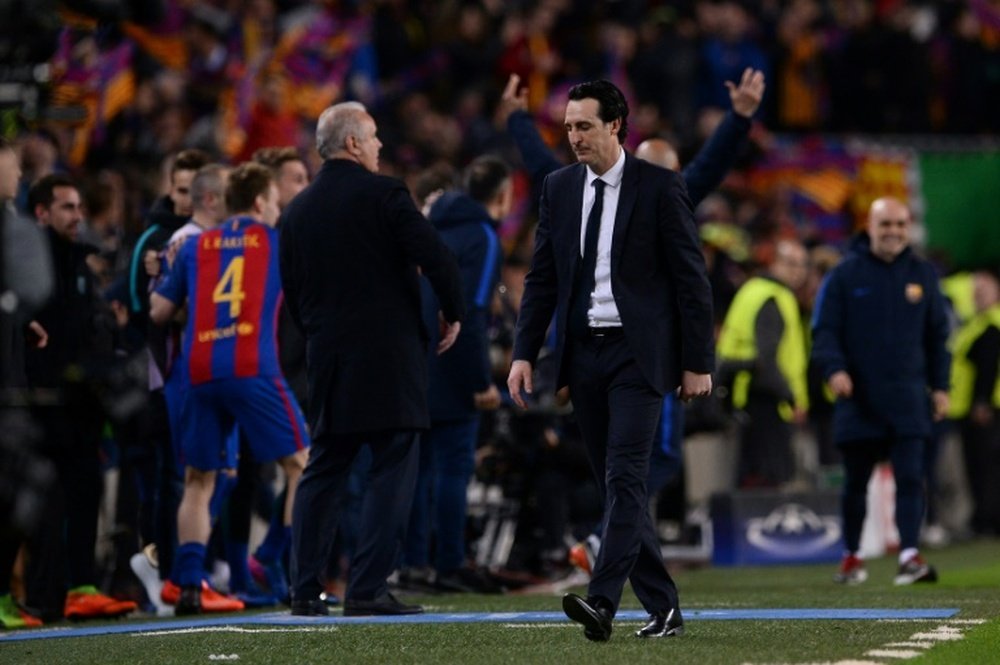 Emery talked about what went wrong at the Camp Nou. AFP