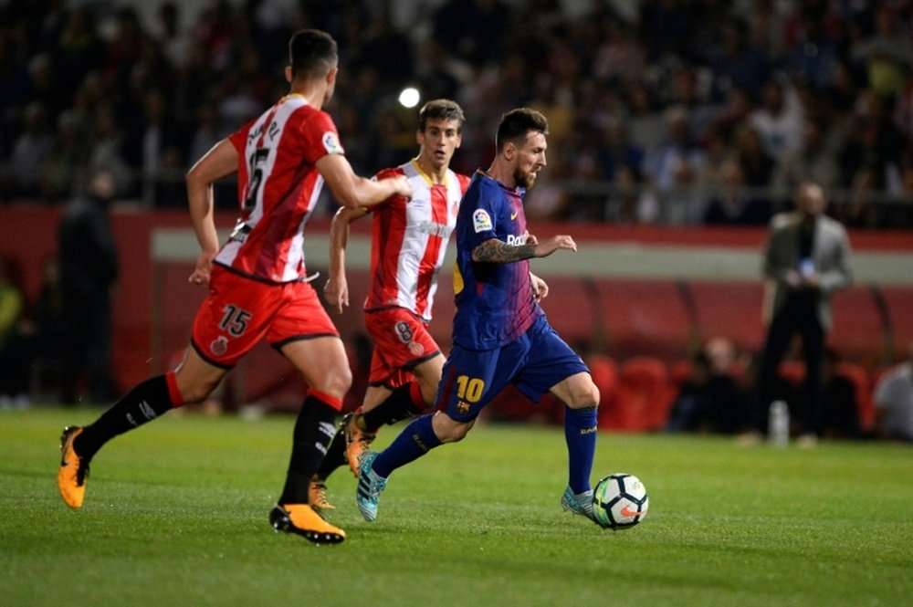 Barca eased to victory over Girona in the Catalan derby. AFP