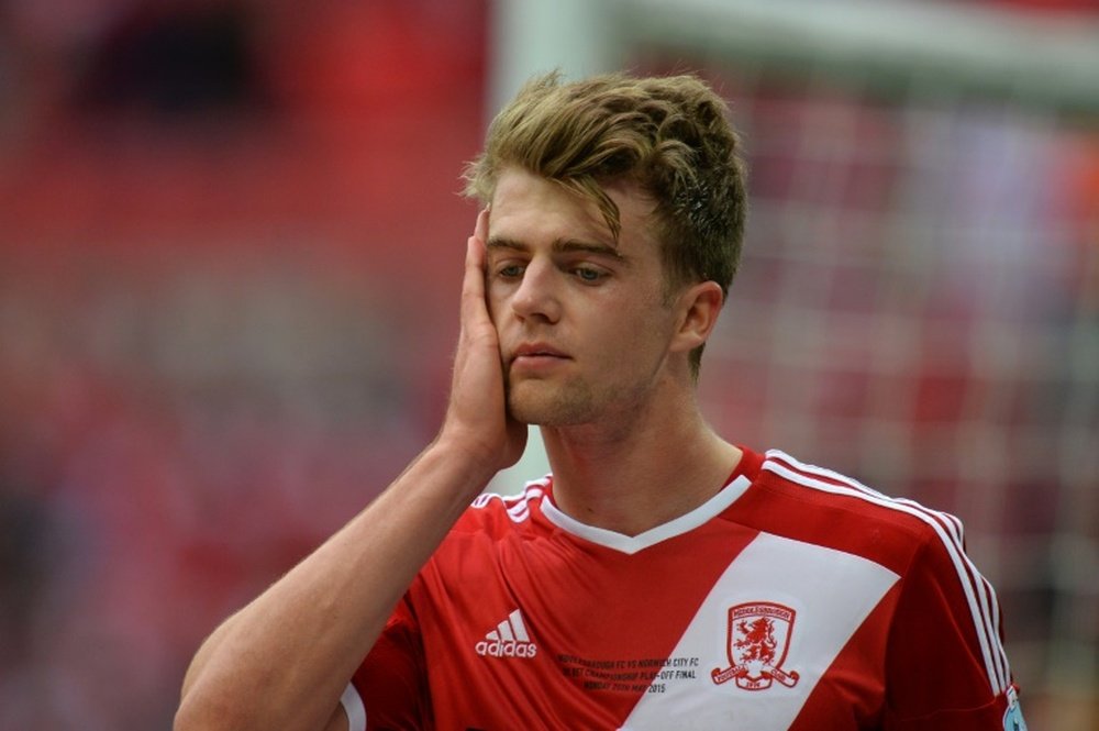 Bamford se lamenta en un partido con el Middlesbrough. Twitter