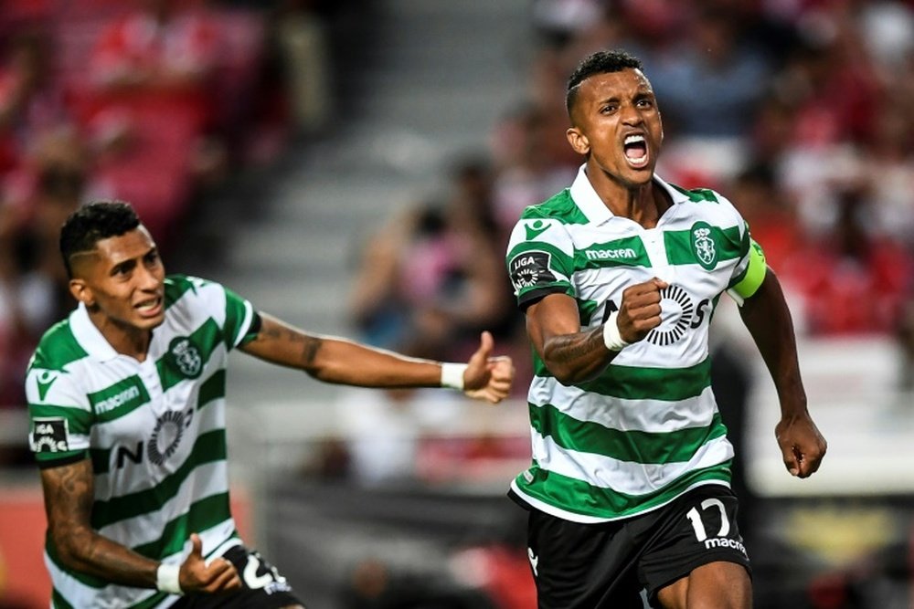 Nani marcou o primeiro do Sporting. AFP