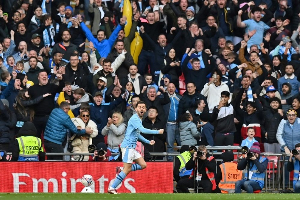 City will face either Manchester United or Coventry City in the FA Cup final. AFP