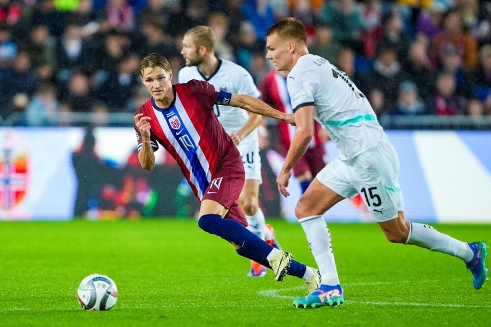Odegaard was forced off with an ankle injury against Austria. AFP