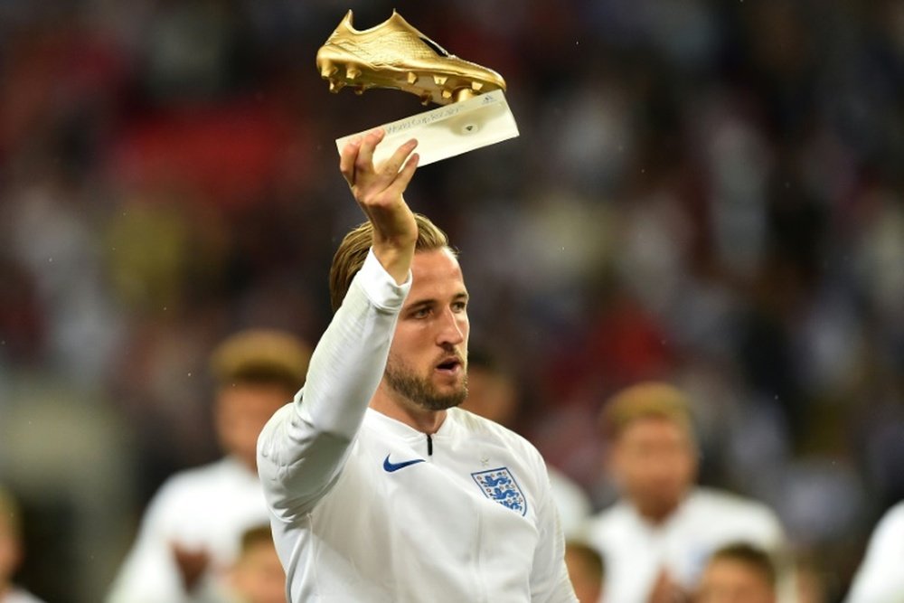 Harry Kane with the World Cup Golden Boot. AFP