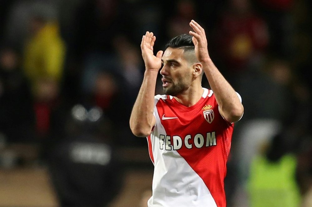 Monaco's Falcao applauds as he leaves the pitch. Goal