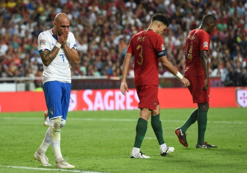 Italia decepcionó ante Portugal y Polonia. AFP