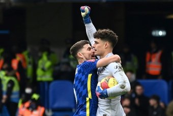 Kepa was the hero for Chelsea as he saved a late penalty against Plymouth. AFP