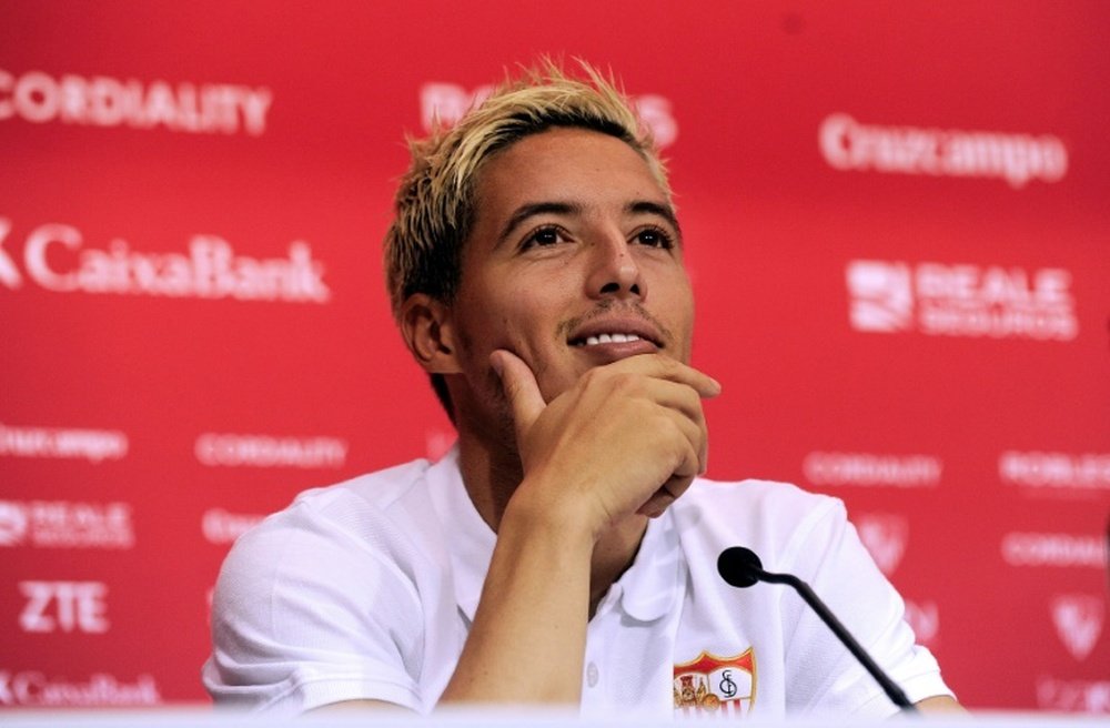 Nasri pictured while at Sevilla. AFP