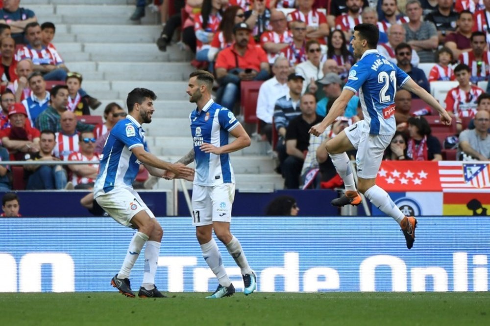 Baptistao wrapped up a shock win for Espanyol. AFP