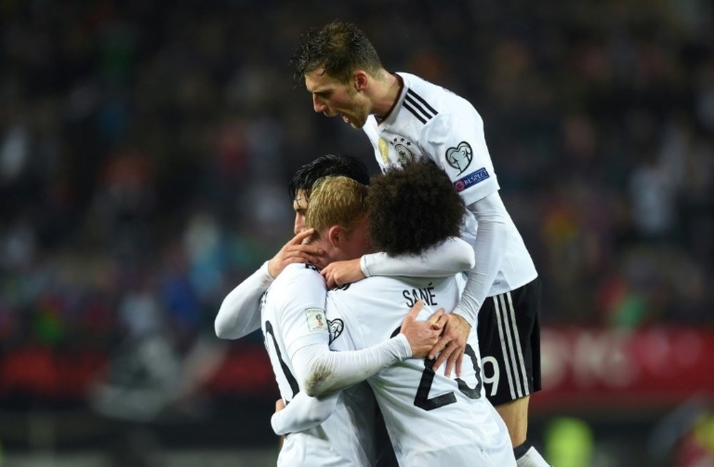 Goretzka scored twice in Germany's 5-1 win against Azerbaijan on Sunday. AFP