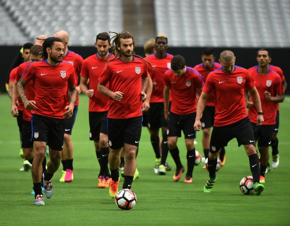 The US mens soccer team trains in Phoenix, Arizona, on June 23, 2016, ahead of a Copa America match