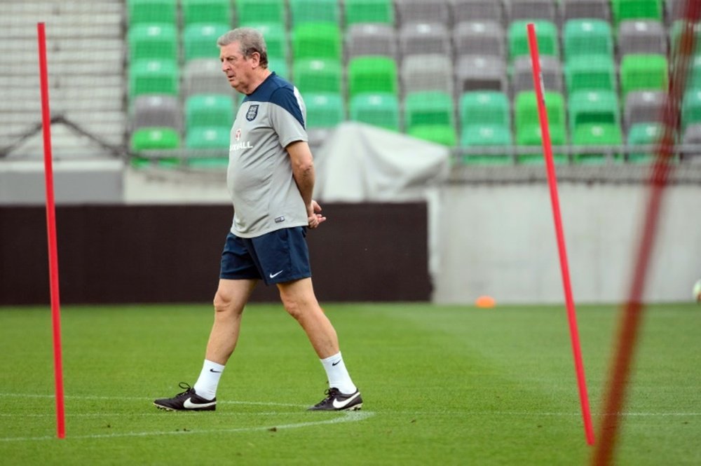 England Manager Roy Hodgson takes part in a practice session. EFE