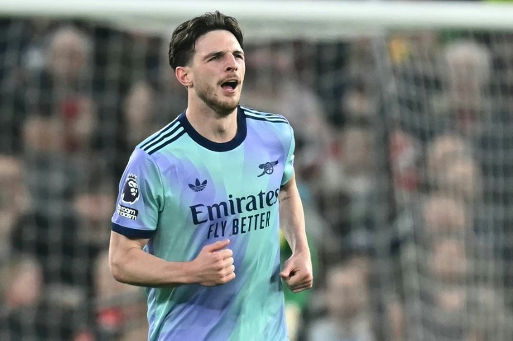 Declan Rice salvaged a 1-1 draw for Arsenal at Manchester United on Sunday. AFP