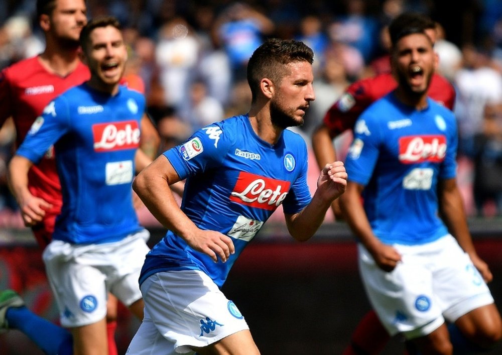 O Napoli foi derrotado pela Atalanta na Copa de Itália. AFP