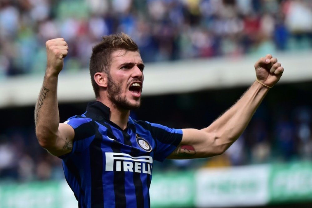 Davide Santon, durante su etapa en el Inter. AFP