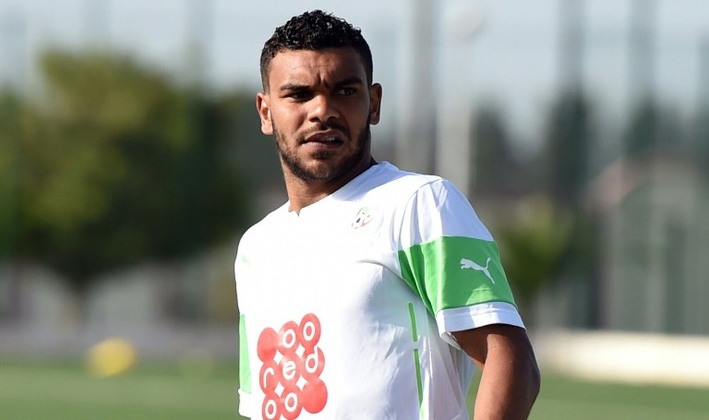 L'attaquant international algérien, Hilal Soudani, lors d'un entraînement avec le Dinamo Zagreb. AFP