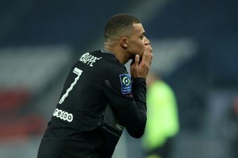 Mbappe dedicated his goal against Brest to a young fan. AFP