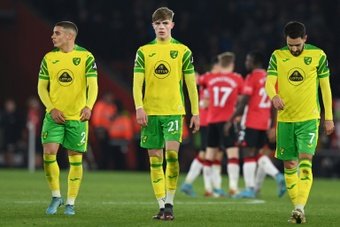 El Southampton venció por 2-0 al Norwich. AFP