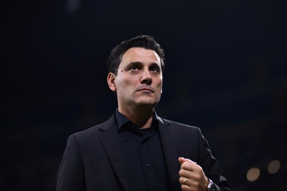 Montella was fuming over the role of VAR after Bonucci's red card against Genoa. AFP