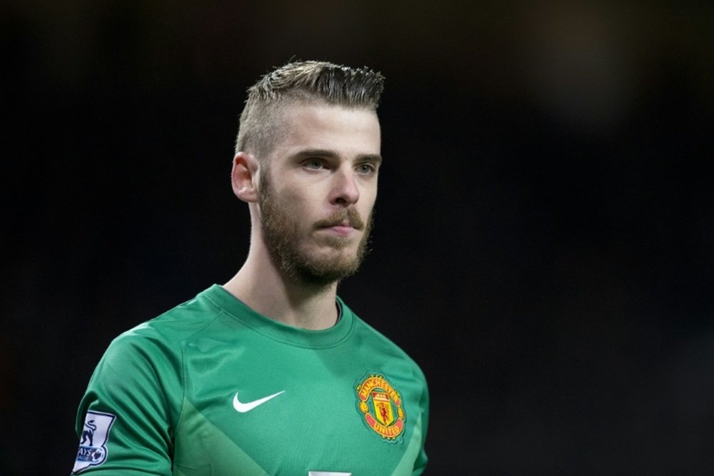 Manchester United manager Louis van Gaal has claimed Spanish goalkeeper David de Gea, pictured here on March 9, 2015, told one of his coaches he did not want to play in the Premier League clubs first match of the season