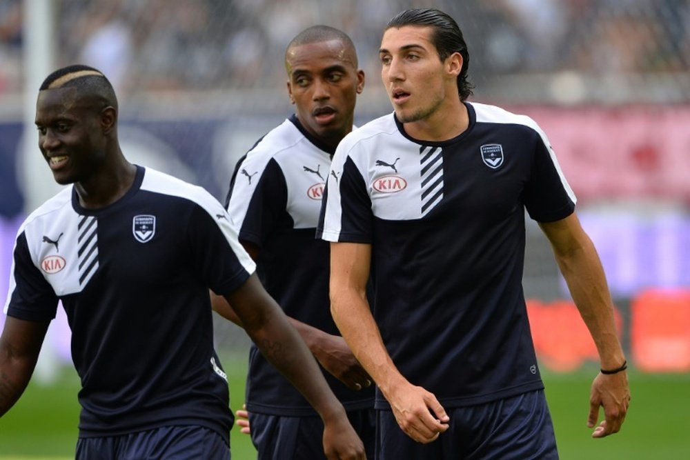 Enzo Crivelli (right) scored a late equaliser for Bordeaux against Toulouse